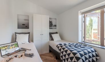 afbeelding van Kleine tweepersoonskamer met 2 aparte bedden
