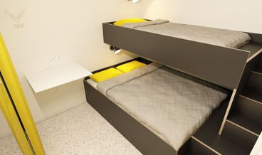 afbeelding van Triple Room, Shared Bathroom (excl. linen and cleaning)-1 Double Bed and 1 Twin Bed Non Refundable Free WiFi